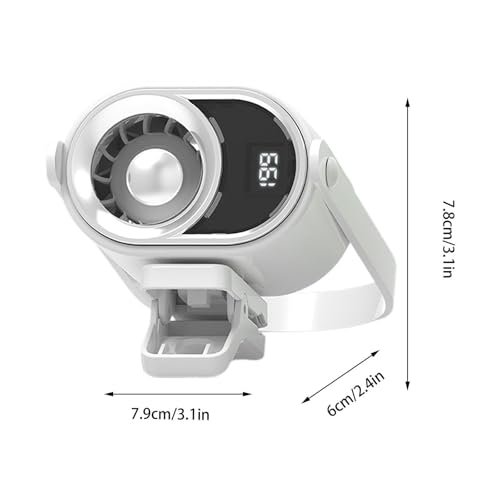 Ventilateur rechargeable à clip avec affichage numérique blanc - 7