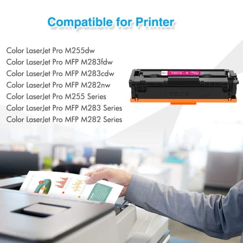 Image of Haline 206A (W2110A / W2111A / W2112A / W2113A) Combo With Chip Compatible Toner Cartridge Replacement for HP Color LaserJet Pro M255dw, M283fdw, M283cdw, M282nw, M283, M255 Printer {1 Set (BK,C,Y,M)}
