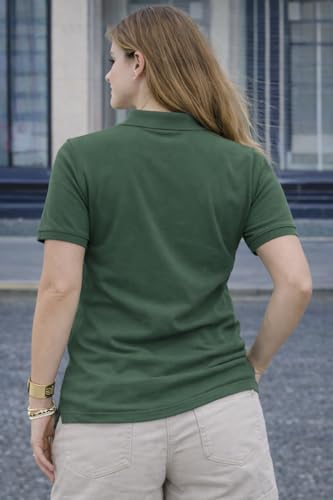 Image of Mack Jonney Women's Cotton Polo T-Shirt|Solid Regular Fit|Half Sleeve Collar T-Shirt for Casual Wear-MJ-32
