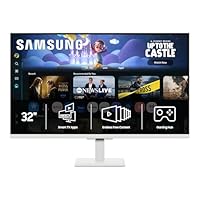 Samsung 32-Inch M5 (M50F) Series FHD Smart Monitor with Streaming TV, Speakers, HDR10, Gaming Hub, Multiple Ports, Workout Tracker, Vision Accessibility Tools, White, LS32FM503ENXZA