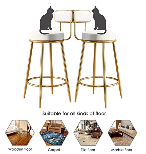 Tabourets de bar ensemble de 2 avec dossier pour éviter le mal de dos, design blanc