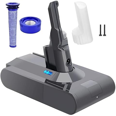21.6V 6.0Ah V8 Battery Replacement for Dyson V8 Battery Li-ion V8 215681 967834-05 SV10 V8 Absolute V8 Animal V8 Motorhead V8 Fluffy V8 Cord-Free Handheld Vacuum Cover