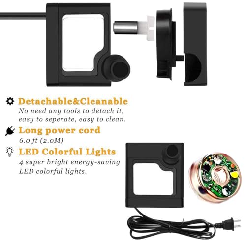 Image of Banshika Fountain For Motor Submersible Aquarium Pond Spare Replacement Pump with Multicolored 4 LED (Ac 220V 3W) (Moter Pack of 2)