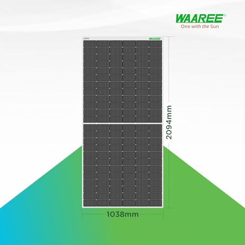 Image of WAAREE 450 Watt Mono PERC Solar Panel - High-Efficiency Half-Cut Technology | BIS & IEC Certified | Framed Module | 25 Years Output Warranty | 900 WATT | Pack of 2