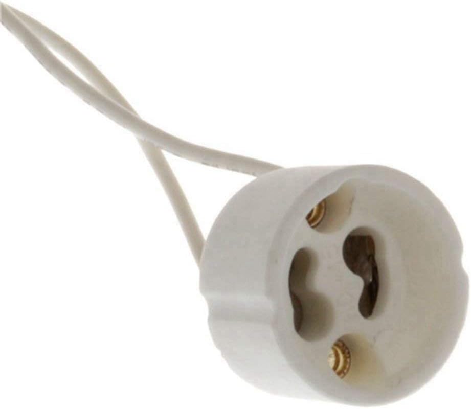 10 Pack GU10 Ceramic Socket Lamp Holder Adapter with 5.9 inch Leads Wire Connector Socket for GU10 Light Bulb