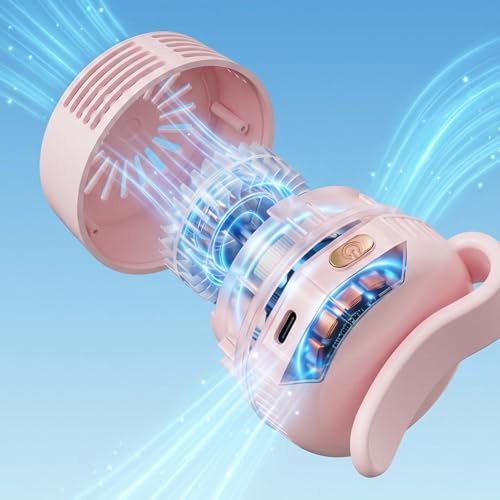 Ventilador de pinza portátil recargable USB mini ventilador rotativo de 360 grados 8