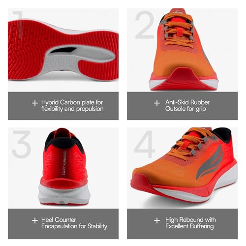 Swift Running Horus Men’s Blue Carbon Plate Running Shoes – Lightweight Performance Trainers with Reflective Tech for Tempo, Intervals, Marathon, Gym & Treadmill Workouts3