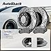 AutoShack Front Vented & Rear Solid Drilled & Slotted E-Coated Brake Rotors + Ceramic Pads 12-PC Brake Kit Replacement for 2003 Subaru Impreza 2003 Subaru Forester ShadowGuard
