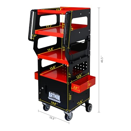 Carro herramienta multiusos portátil para protección contra óxido, diagnóstico y almacenamiento, marca YooUmiLife miniatura 3