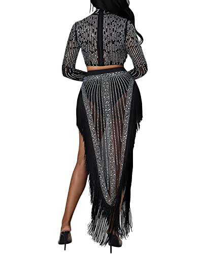Image of PORRCEY Sexy Elegant Rhinestone Party Club Night Formal Dress for Women