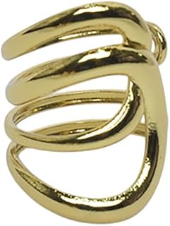 Stainless Steel Ring With Simple Design For Girl - Gold - Free Size