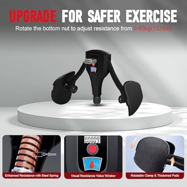 Thigh Master Kegel Exerciser with Cordless Ball,0-132 lbs Adjustable Resistance,Pelvic Floor Exercise Devices,Hip Trainer Leg Trainer for Men and Women