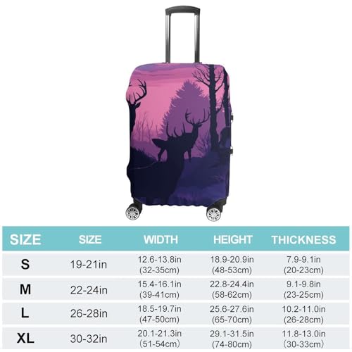 Deer Silhouette Luggage Cover, Washable Elastic Suitcase Cover Protector Fit 18-32 Inch Luggage2