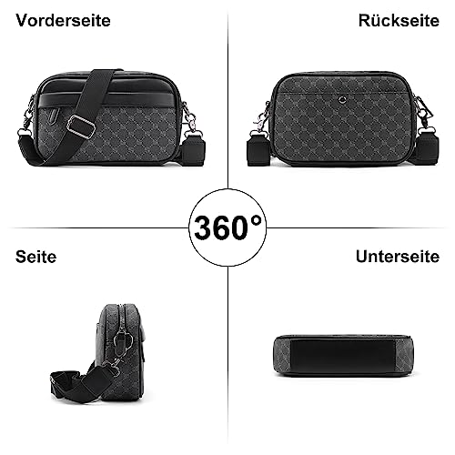 PU Umhängetasche Hohe Kapazität Tasche, Messenger Bags Schultertasche für Herren mit Sport wasserdicht Freizeit Brusttasche,Gürteltasche Büro kleiner Rucksack,für Arbeit Reisen