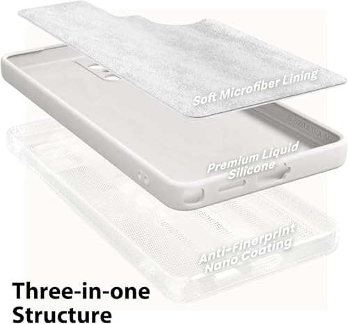 Image of DIZORO Microfiber Candy Case Compatible with Samsung S26 Ultra 5g Smooth Touch Cushion Liquid Soft Silicone Gel Rubber Phone Cases Non-Slip Full Body Protective Shockproof Back Cover (White)