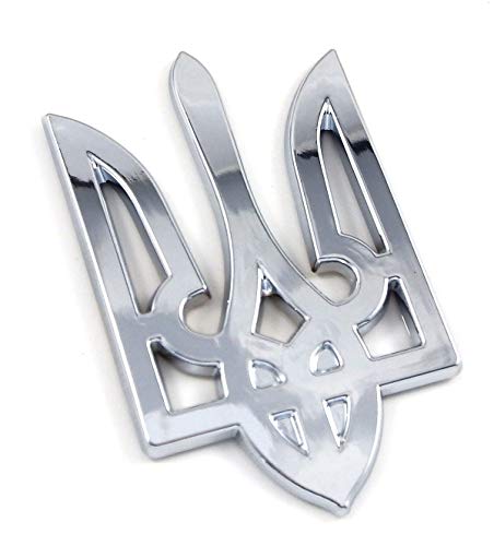 Trident Tryzub 3.5 Ukrainian Ukraine Car Chrome Emblem Decal Sticker X-Large