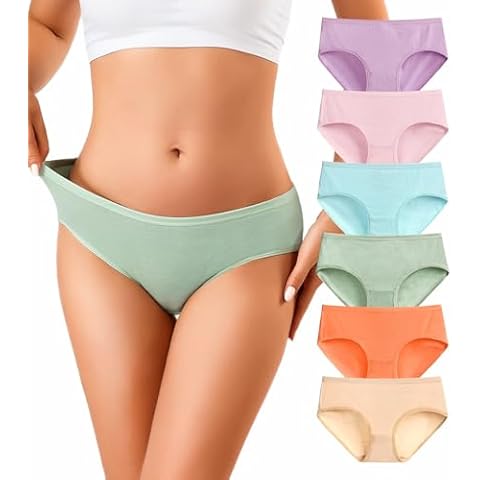 OLIKEME Womens Cotton Underwear Hipster Panties No Show Underwear Low Rise Soft Stretch Breathable Ladies Briefs 6 Pack Cover