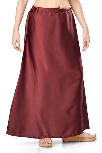 Image of Madhu Fashion Women's Satin Saree Petticoat Saree Underskirt