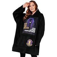 Miercoles Addams Sudadera con Capucha de Forro Polar Mujer -