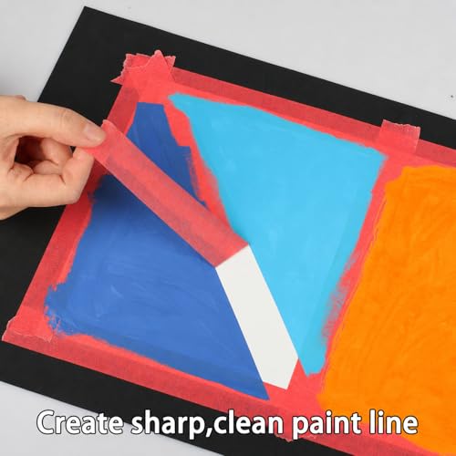 Image of 2 Pack Red Painters Tape - Red Masking Tape 1 Inch Wide - Multi-Surface, Smart Adhesion, Indoor & Outdoor - Paint Tape for DIY, Labeling, Art, Car, General Purpose - 180FT Total
