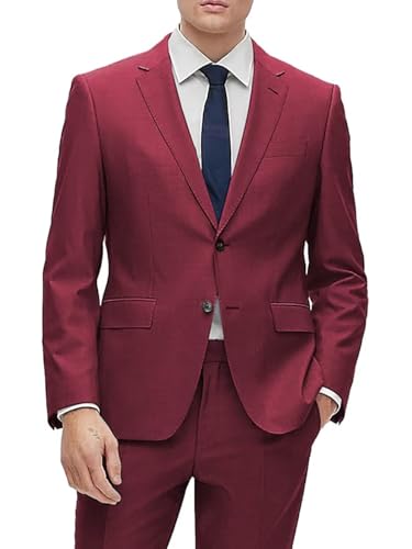 SHUZHXLZANGY Men's 2 Piece Suit Slim Fit Suits for Men Two Button Solid Jacket Suit Wedding Party Dinner