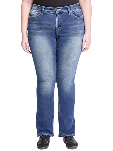 YMI Women's Plus Mid Rise Premium Stitch Bootcut Jeans, Ep018386