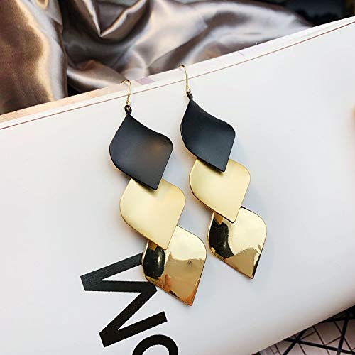 Long Square Dangle Drop Earrings - Lightweight Fashion Geometric Gold Statement Earrings2