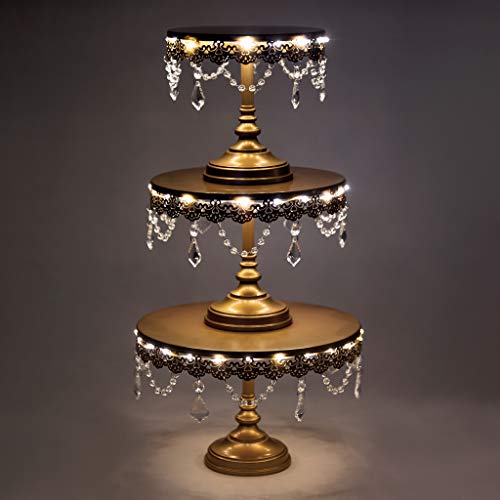 image for AMALFI DÉCOR Amalfi Decor Cake Stand Set of 3 Pack with LED Lights, D