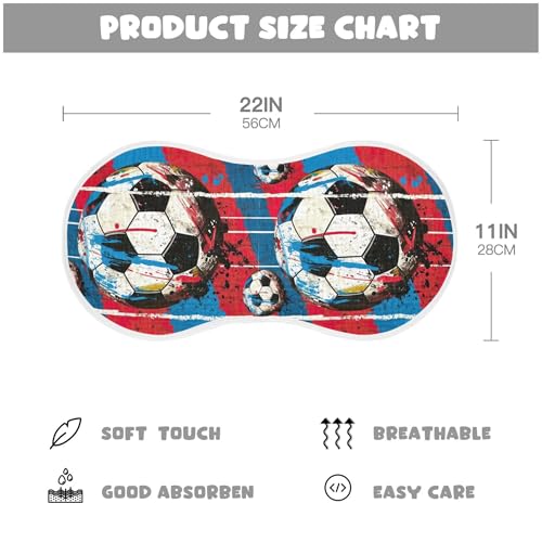 xigua Colorful Soccer Baby Burp Cloths for Newborn Boys and Girls 4 Pack, Soft & Absorbent Cotton Baby Burp Cloth, Baby Washcloths, Newborn Towel, Burp Rags4