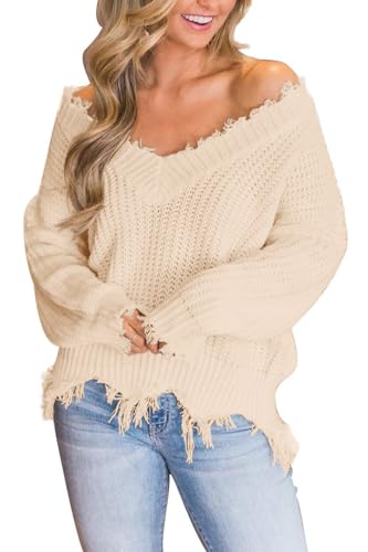 LAMISSCHE Fall Sweaters for Women Off The Shoulder Sweater Cable