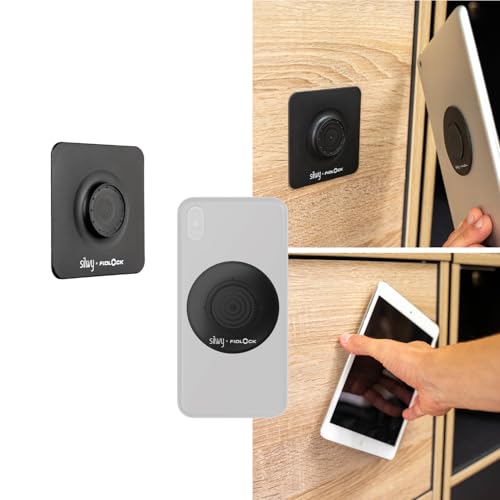 silwy® Magnet-Vacuum-Patch inkl. Vacuum x silwy® Sticky Base | Magnetische Wandhalterung für Smartphones & Tablets bis 800 g | wiederverwendbar, 360° drehbar, inkl. Nano-Gel & 3M-Patch