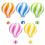 ADLKGG 5 Pcs 12 Inch Hot Air Balloon Paper Lanterns, Vibrant Hanging Decorations for Graduation, Oh The Places You'll Go Party, Back to School Classroom Decor, Birthday & Neutral Baby Shower