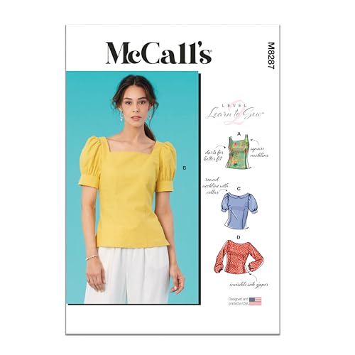 McCalls M8287F5 Misses' Tops Sewing Pattern Kit, Design Code M8287,