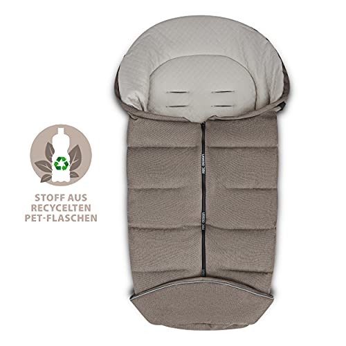 ABC Design Winterfußsack - gepolsterter Fußsack für kühlere Temperaturen - variable Anpassung an den Gurt des Kinderwagens (nature)