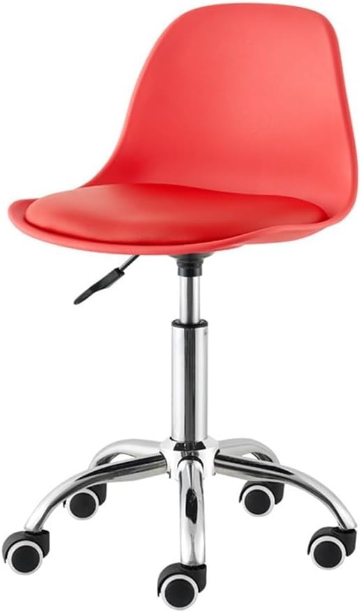 CSS® Armless Revolving Office Chair - Adjustable Height 17-23 cm Swivel Solid Suitable for Home/Office/Study/Vanity/Shops/Hospital/Clinic/lab/Spa/Conference/Meeting/Reception Red 1 Pc-image-7