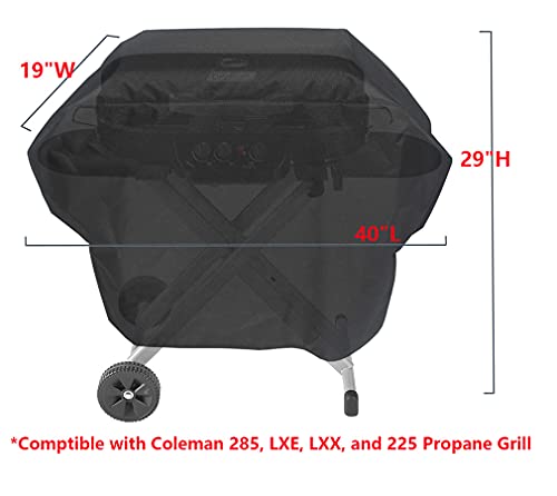Mini Lustrous Grill Cover For Coleman Roadtrip Grill Model 285, Lxe, Lxx, And 225, Outdoor Heavy Duty Waterproof Fade-Resistant Replacment Grill Cover, Black #TOP1
