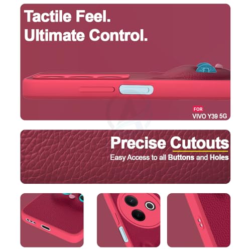 Image of AESTMO Back Case Cover for Vivo Y39 5G Back Cover | 3D Cat Cover | Leather Finish | Full Body Protection | Camera Protection Back Cover for Vivo Y39 5G (Pink
