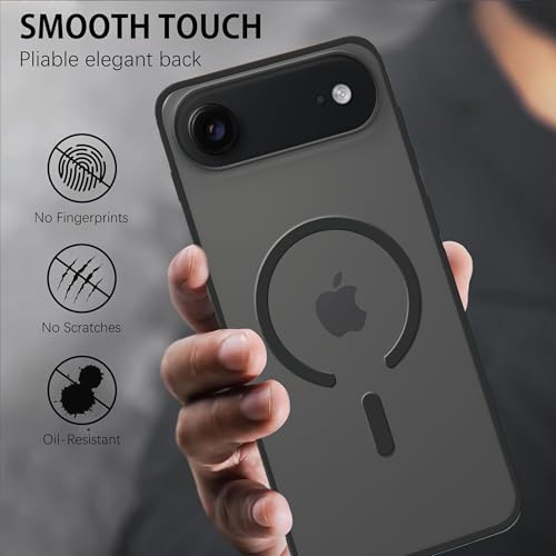 Image of amazon basics Luxury Paper Thin Case Cover for iPhone 17 Air | Matte Finish | Compatible with magsafe | (Black, iPhone 17 Air)