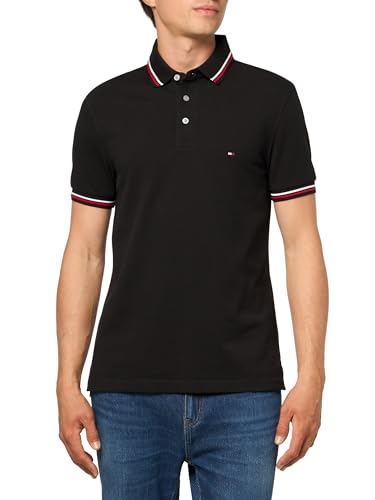 Polo extensible Tommy Hilfiger homme noir pour un confort sur mesure