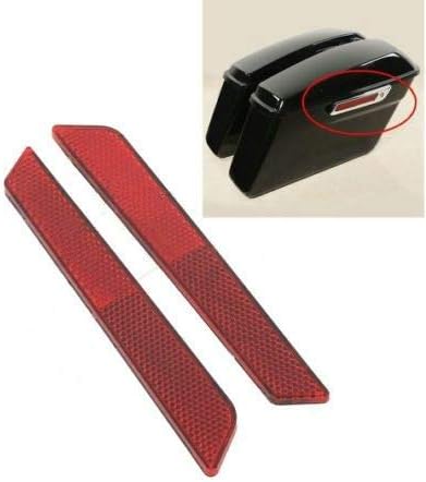 TCT-MOTORPARTS Cubierta de pestillo de alforja reflectores rojos visibilidad para Harley Touring Road King FLT FLHT FLHTCU FLHRC Street Electra