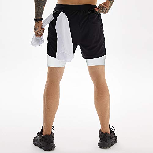 Image of OEBLD Mens Athletic Shorts 2-in-1 Gym Workout Running 7'' Shorts with Towel Loop