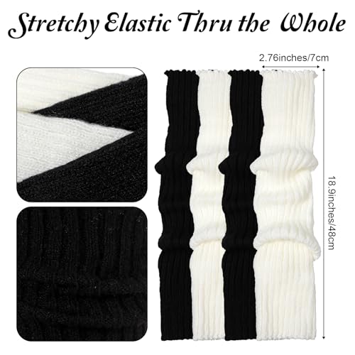 2 Pcs Y2k Leg Warmers Lolita Knit Ruffle Leg Warmer Winter Fashion Cute Dance Sock Kawaii Long Sock Goth Harajuku Boot Accessories for Women Girls2