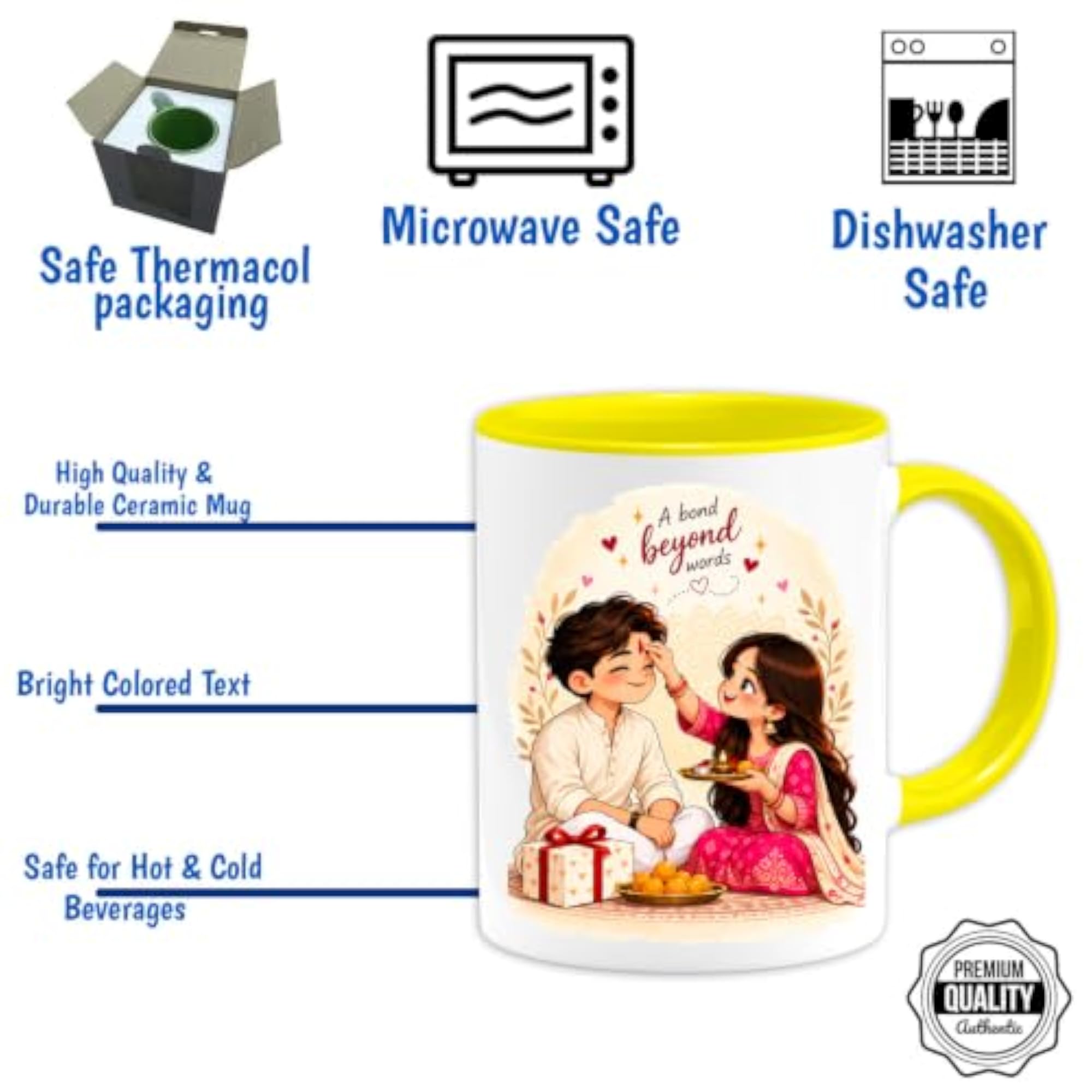 Brother Sister Bond Design Coffee Mug, Unique Gift