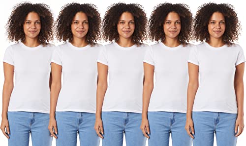 Kit com 5 blusas básicas femininas, Hering, branco, G