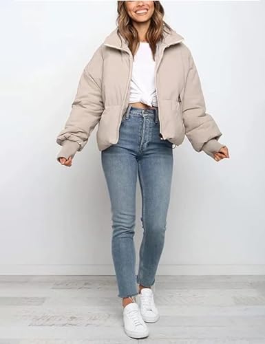 Image of Gihuo Women's Winter Cropped Puffer Jacket Coat Short Warm Quilted Jacket 2026