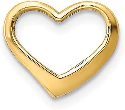 14k Yellow Gold Hearts Charm Slide Pendant, Mini Floating Heart
