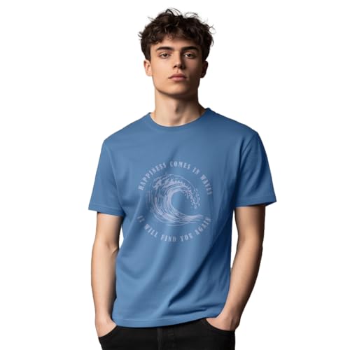 Image of Nobero 100% Cotton T Shirts for Men Stylish | Regular Fit | Graphic Printed T Shirts for Men 180 GSM Combed Cotton | Round Neck Half Sleeve