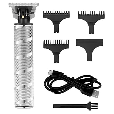 SURKER Electric Pro Li Clippers Barber Accessories Grooming Waterproof Rechargeable Cordless Close Cutting T-Blade Trimmer Hair Clippers for Men（Silver） Cover