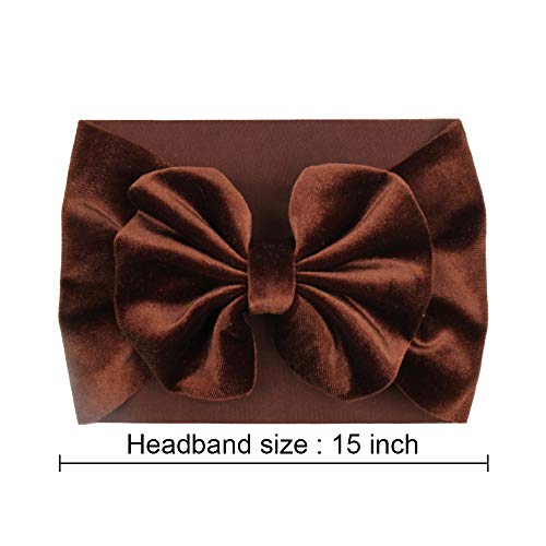 Yanjie Leopard Baby Large Velvet Bow Headbands, Super Soft And Elastic Headwrap For Toddler Baby Girl Photography Prop Hair Accessories (Leopard) #TOP3