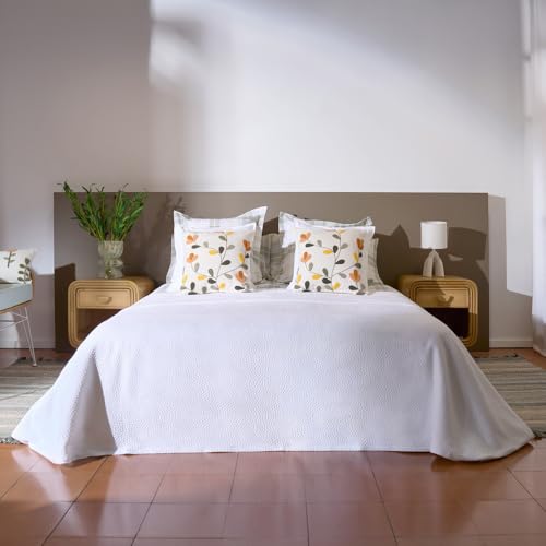 LA MALLORQUINA Colcha - Alpes - Blanco, Cama 135 cm - 230x260cm